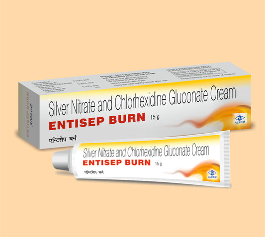 ENTISEP BURN (15G)  (Silver Nitrate 0.20% w/w + Chlorhexidine Gluconate 0.2% w/w + Chlorocresol 0.12% w/w) by Alkem