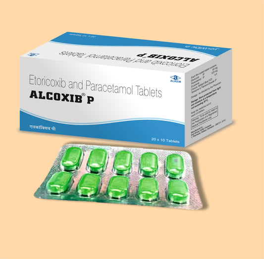 Alcoxib P Tablets (10'S) 10sEtoricoxib 60 Mg + Paracetamol 325 Mg Tablet by Alkem