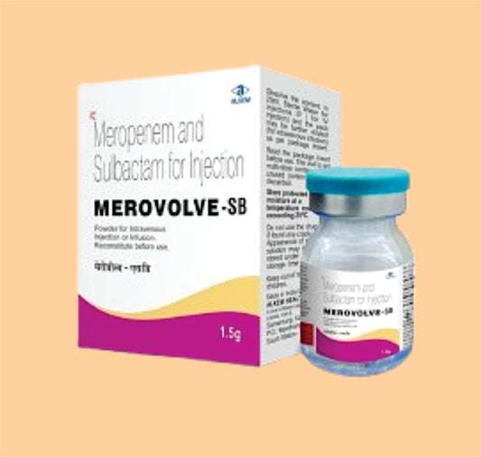 MEROVOLVE-SB 1.5G INJECTION (VIAL) (VIAL) Meropenem 1000mg and Sulbactam 500mg Injection by Alkem