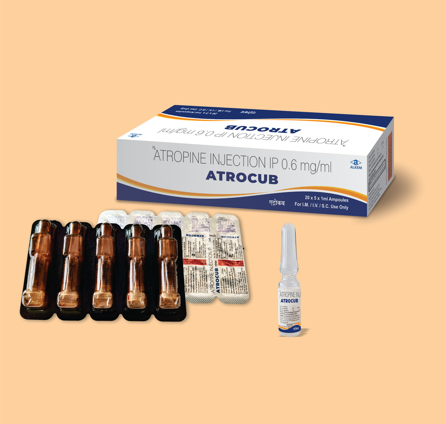 ATROCUB INJECTION (1 ml  Atropine Sulphate 0.6mg by Alkem