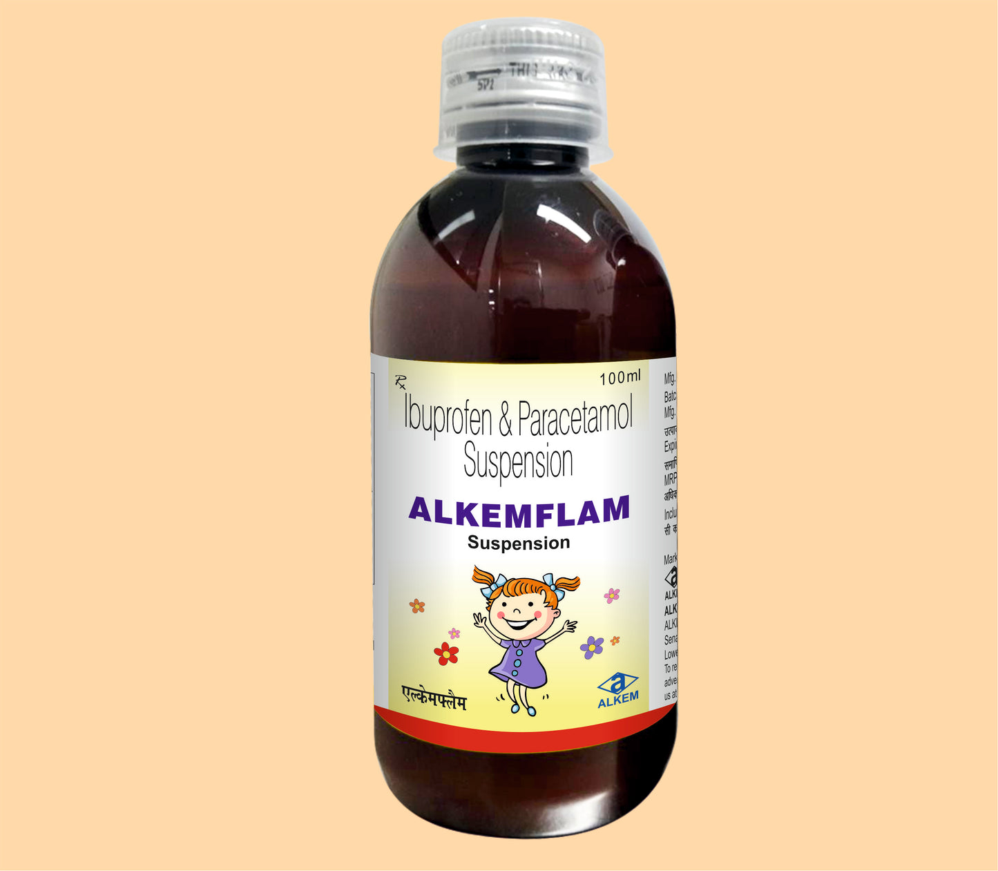 Alkemflam Suspension 100 mlIbuprofen 100 Mg + Paracetamol 162.5 Mg by Alkem