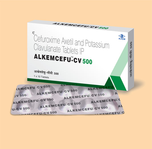 Alkemcefu-Cv 500 Tab 10S 10sCefuroxime 500 Mg + Potassium Clavulanate 125 Mg by Alkem