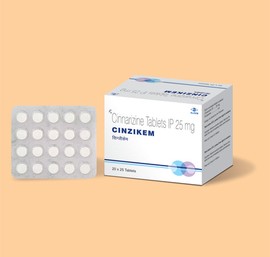 CINZIKEM TABLETS (25'S) Cinnarazine 25Mg by Alkem