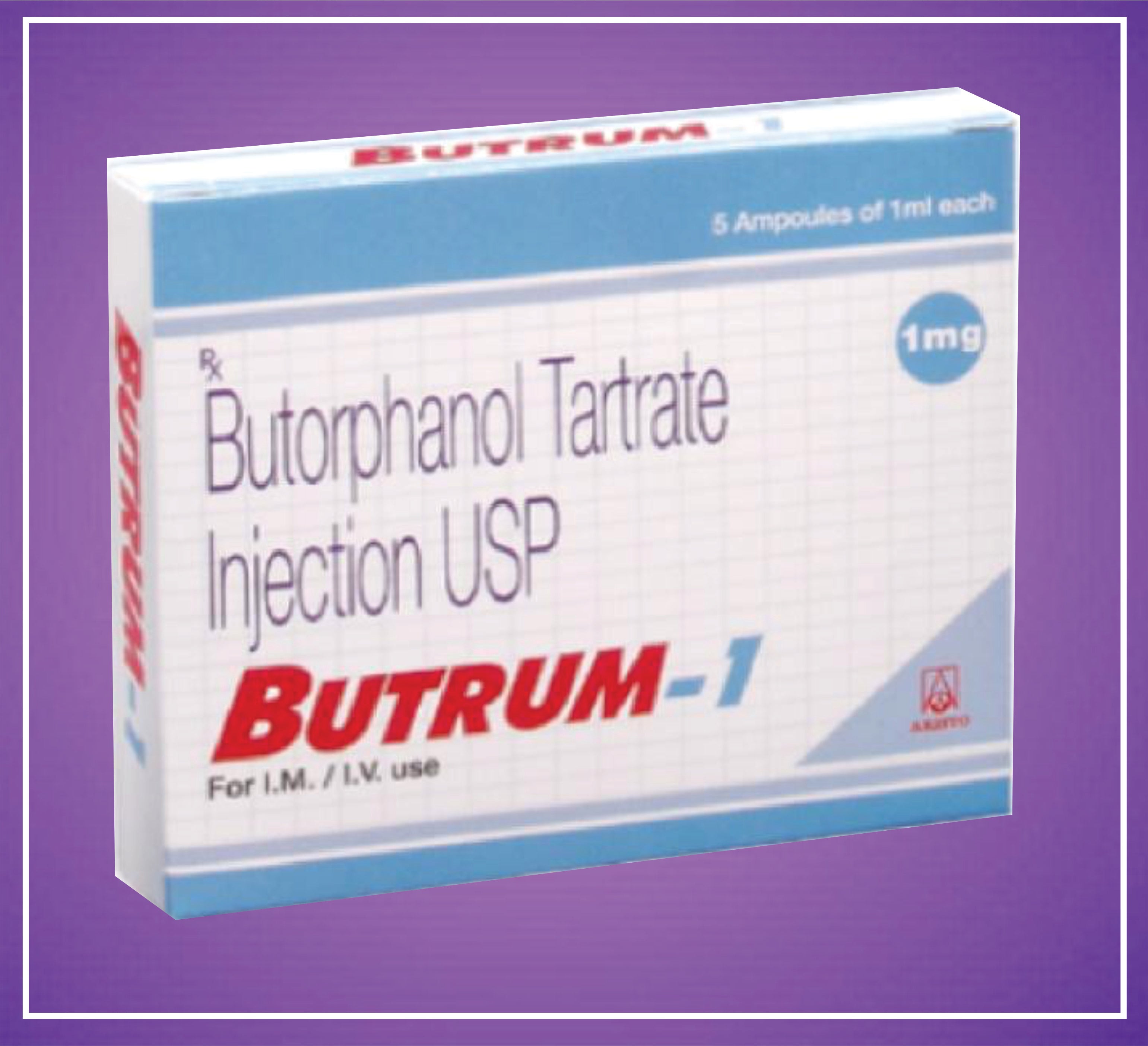 Butorphan BUTRUM 1mg ( Butorphanol tartrate 1mg inj ) by Aristo – IshwarPharma