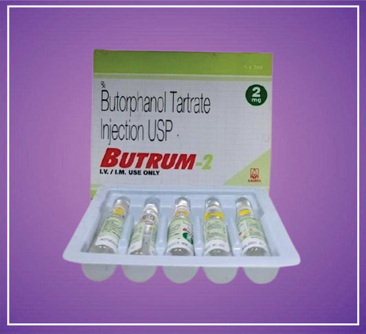 BUTRUM 2mg ( Butorphanol tartrate 2mg inj ) by Aristo