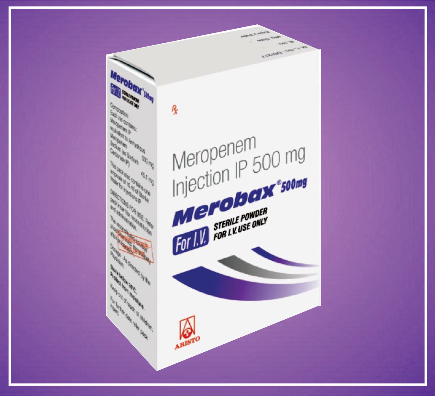 MEROBAX 500MG ( Meropenem Injection ( Sodium Carbonate ) ) by Aristo