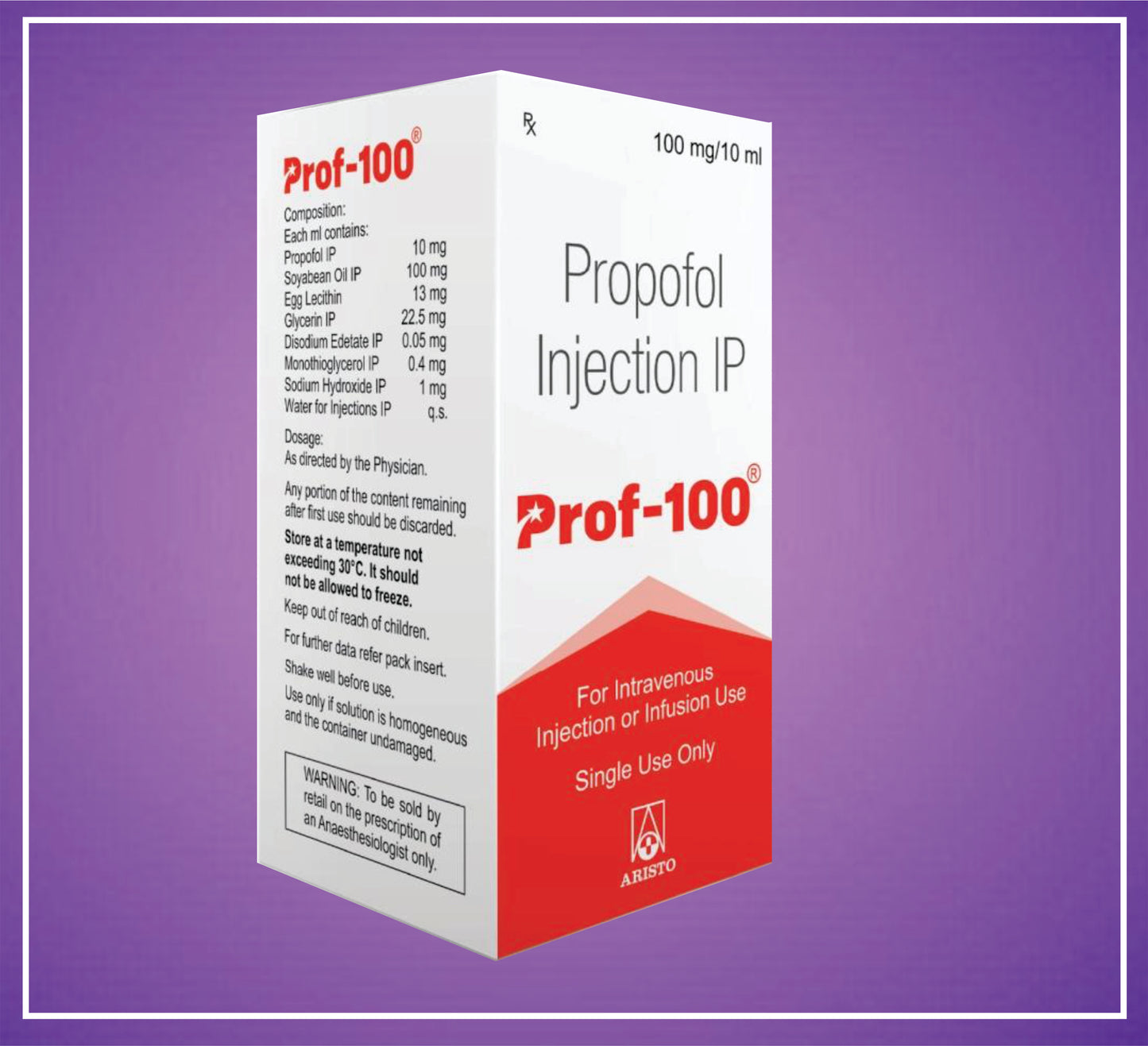PROF - 100 100 MG ( Propofol inj ) by Aristo