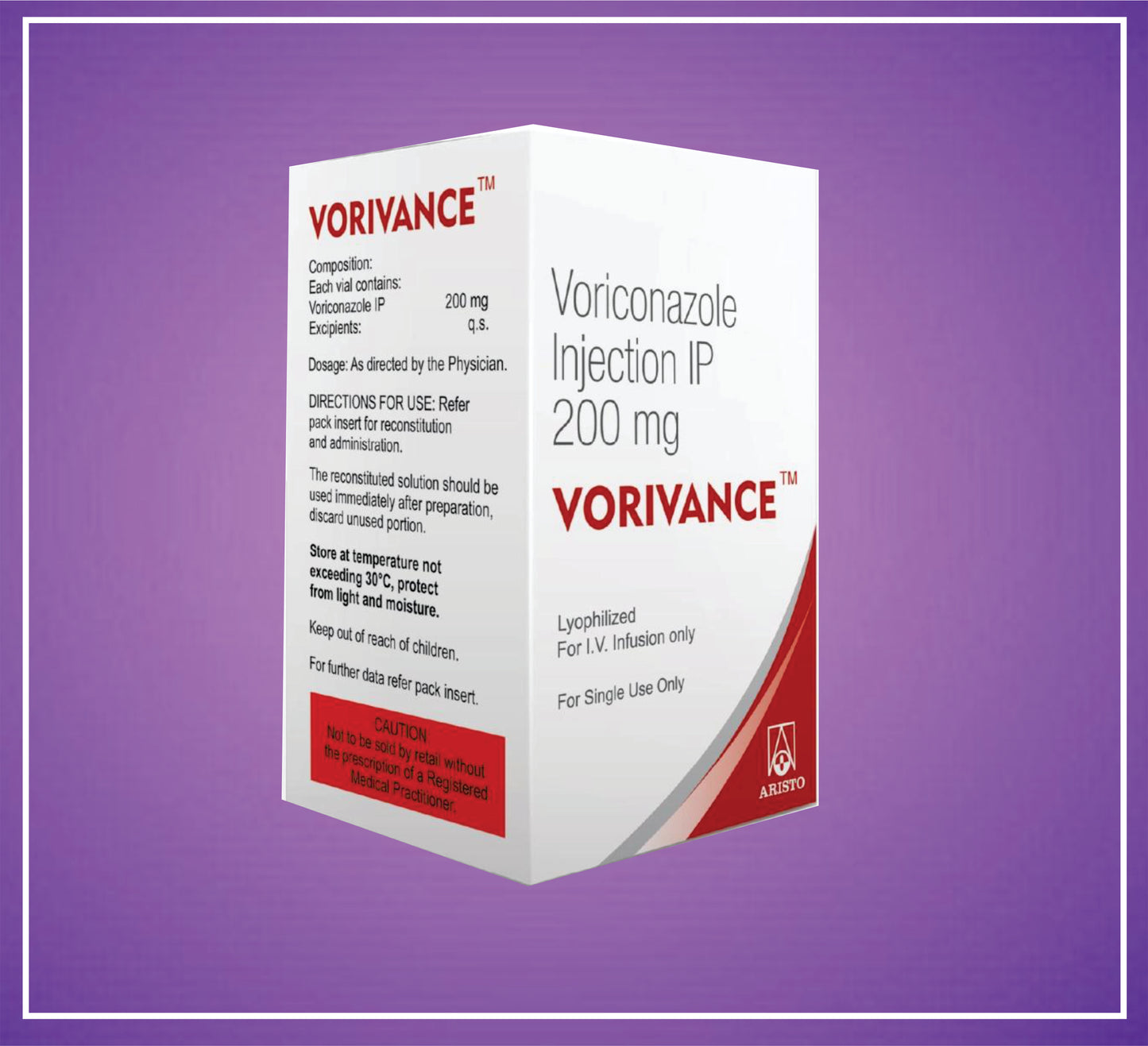 VORIVANCE INJ 200mg ( Voriconazole 200 mg inj  ) by Aristo