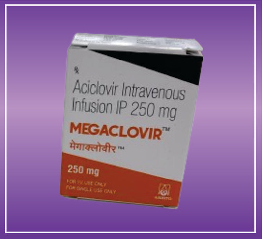 MEGACLOVIR 250 MG  (Acyclovir intravenous Infusion) by Aristo