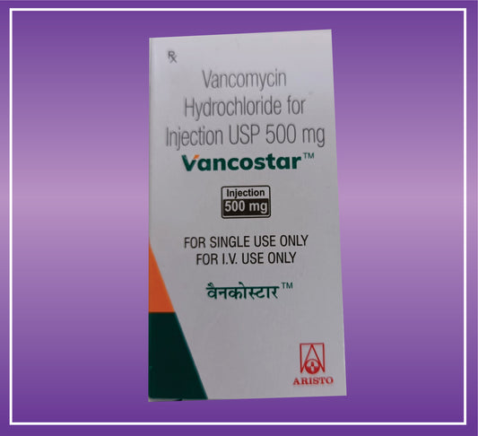 VANCOSTAR 500 MG INJ  (VANCOMYCIN 500MG) by Aristo