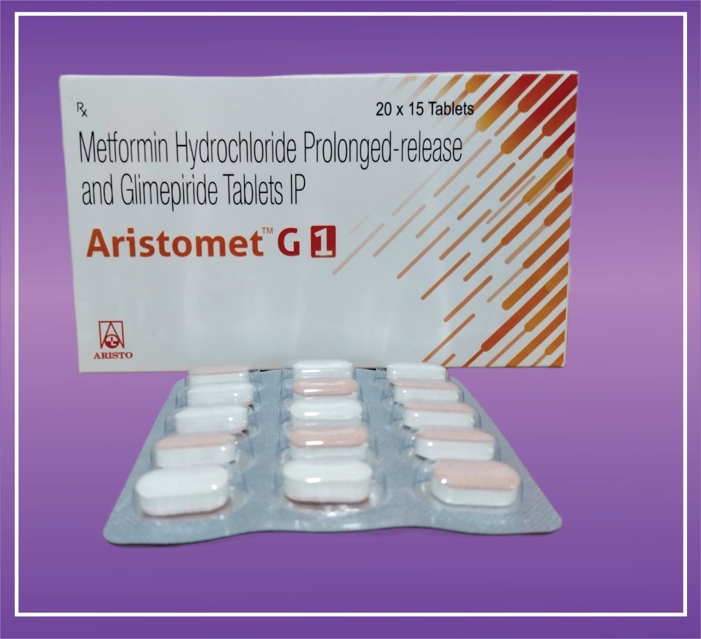 Aristomet G1 Tab (10x15) Glimepride 1mg + Metformin 500mg PR by Aristo
