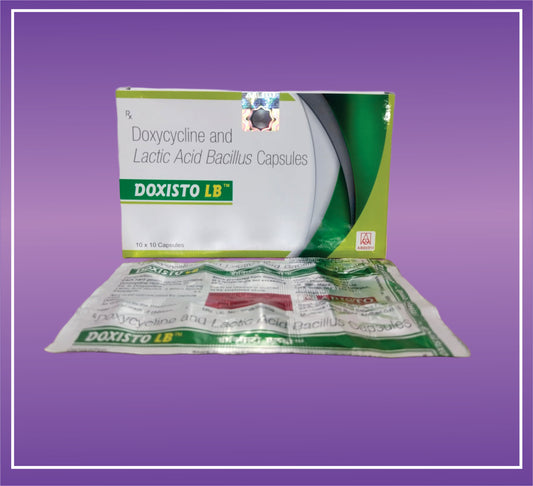 Doxisto LB Cap (10x1x10) Doxycycline 100mg + Lactobacillus (5Billion Spores) Cap by Aristo