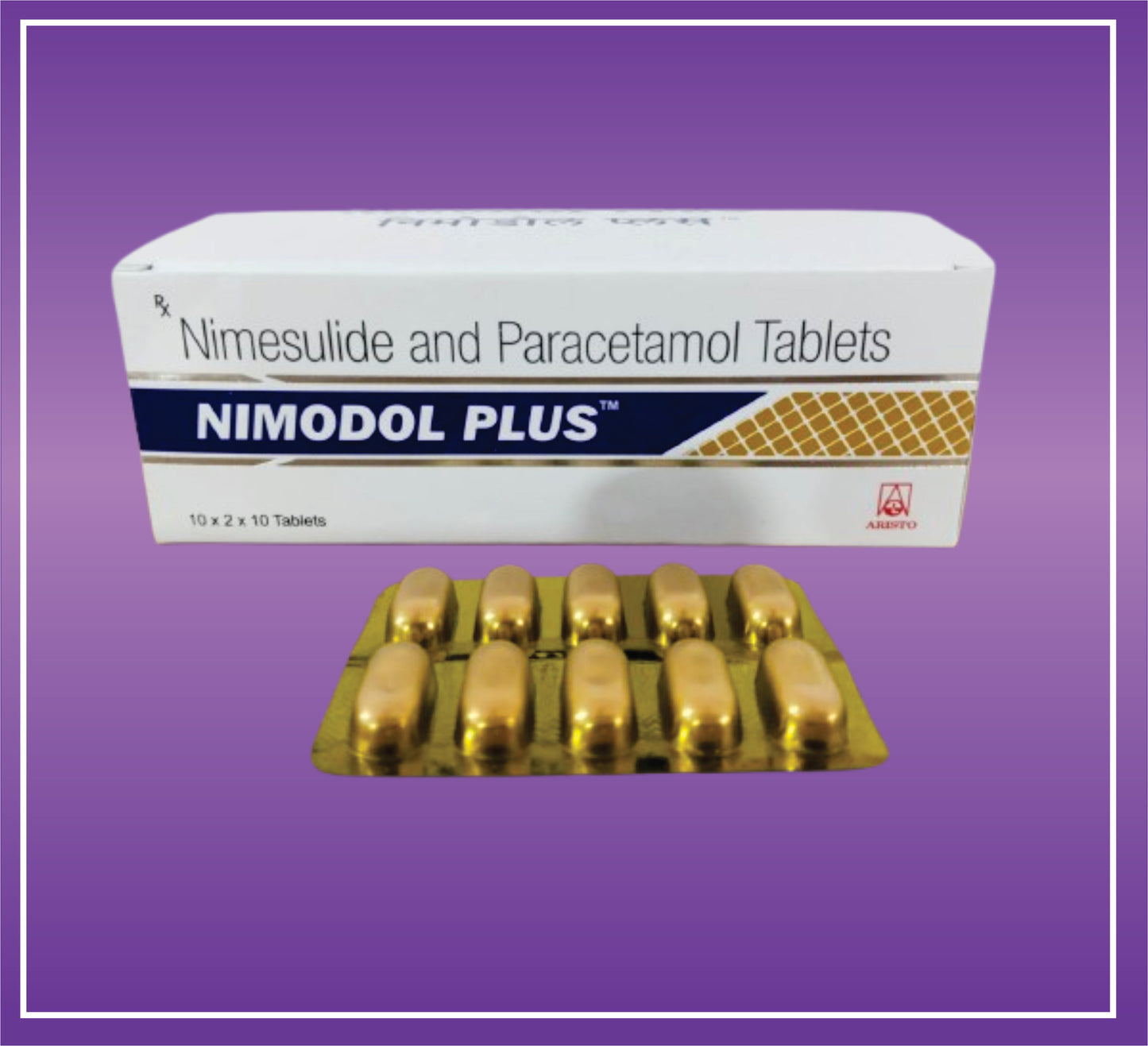 Nimodol Plus Tab (Golden Pvc) (10x2x10) Nimesulide 100mg + Paracetamol 325mg by Aristo