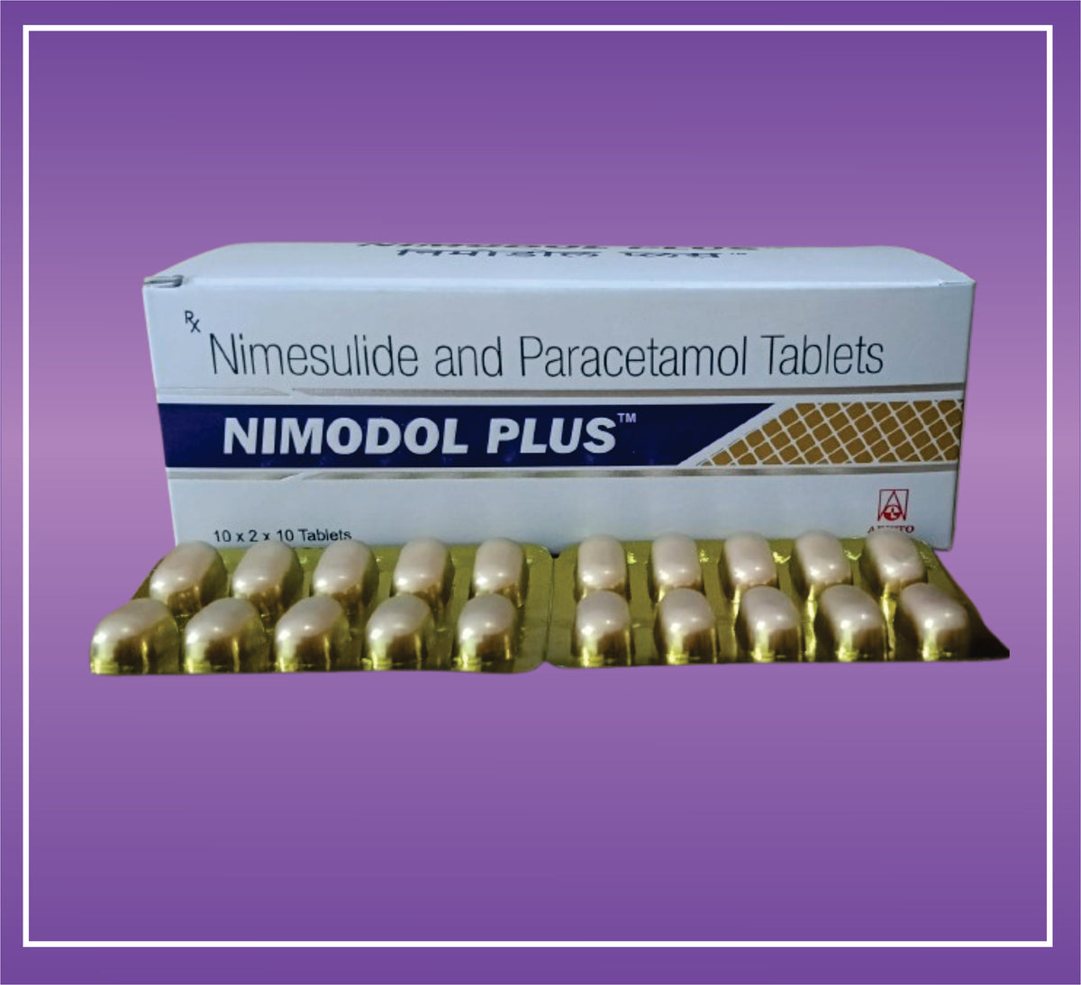 Nimodol Plus Tab (Amber Pvc) (10x2x10) Nimesulide 100mg + Paracetamol 325mg by Aristo