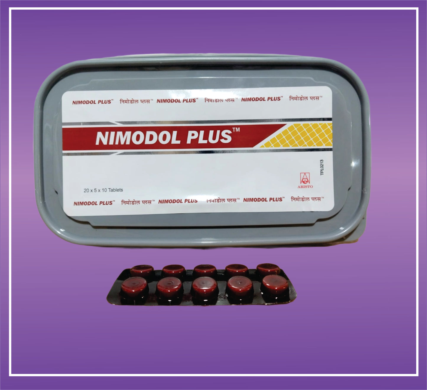 Nimodol Plus Tab (Amber Pvc Plastic Box) (20x5x10) Nimesulide 100mg + Paracetamol 325mg by Aristo