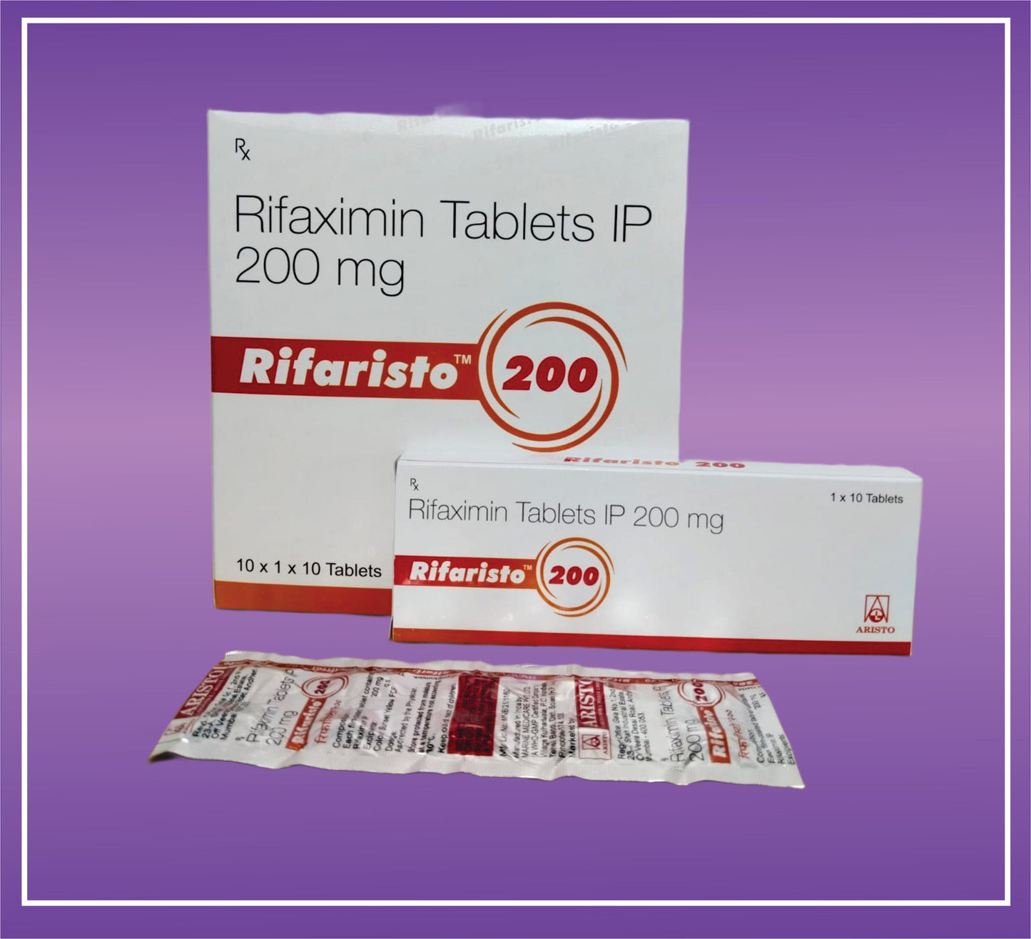 Rifaristo 200 Tab (10x1x10) Rifaximin 200mg by Aristo