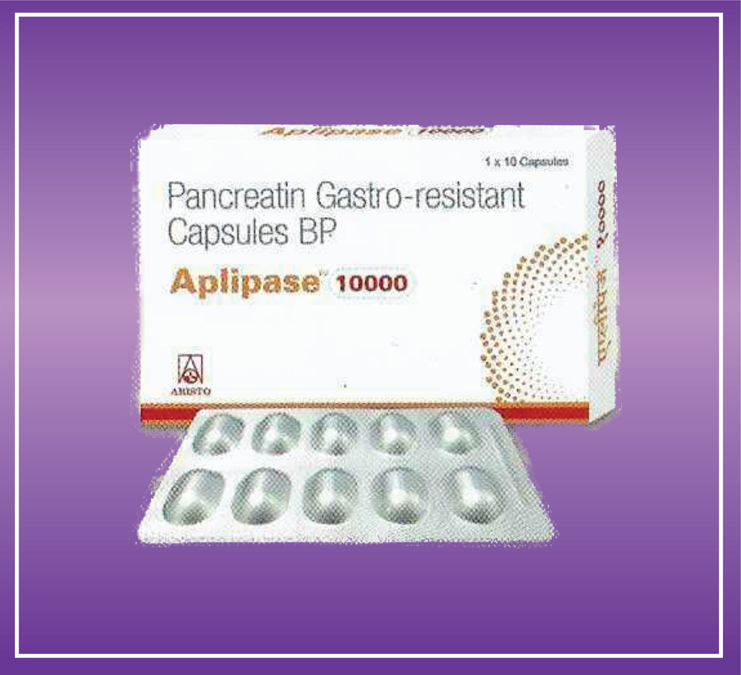 Aplipase 10000 Cap (10x1x10) Pancreatin 150mg by Aristo