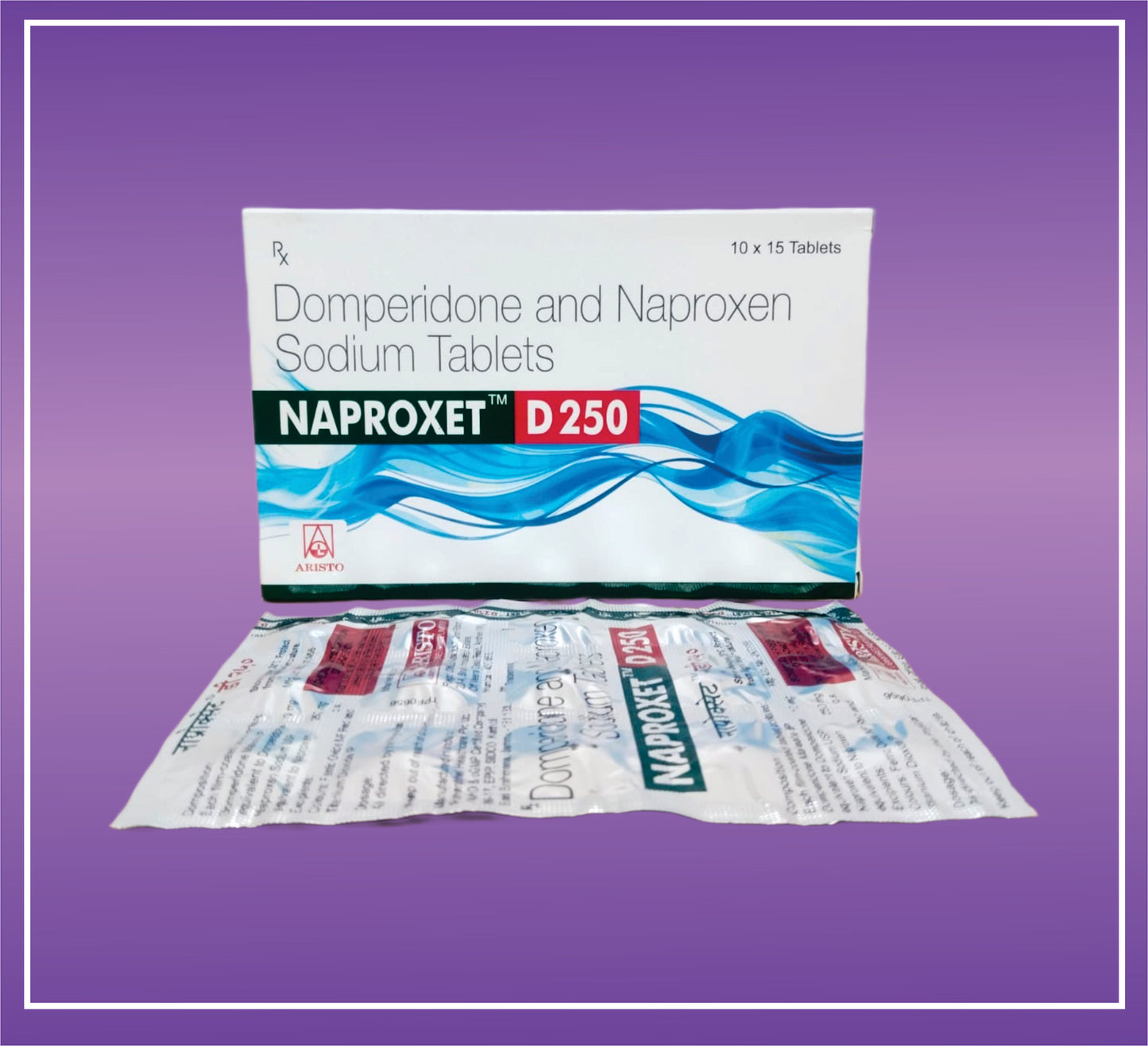 Naproxet D 250 Tab (10x15) Domperidone 10mg+Naproxen 250mg by Aristo