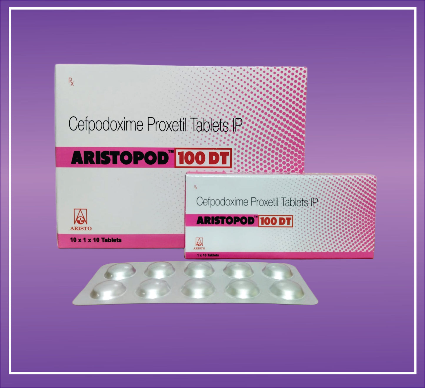 Aristopod 100 DT Tab (10x1x10) Cefpodoxime 100mg Dispersible Tablet by Aristo