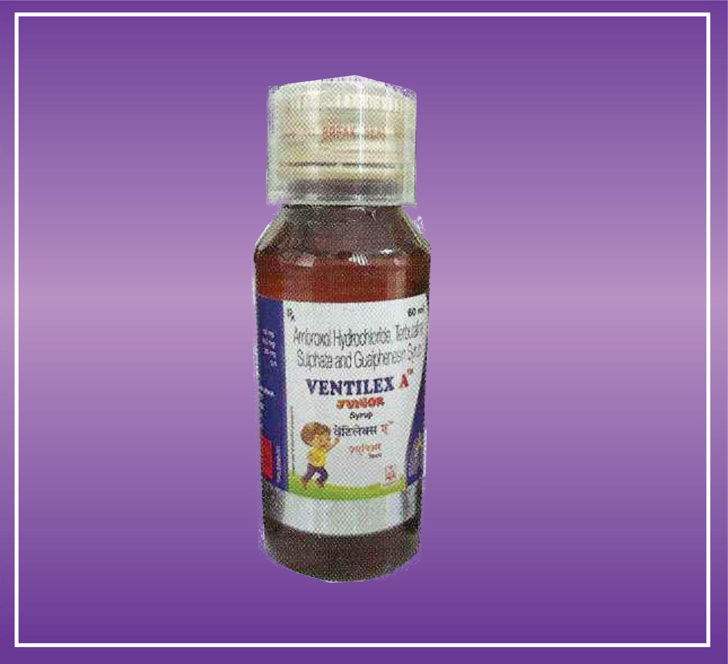 Ventilex A Junior (60ml) Ambroxol Hydrochloride 10mg + Terbutaline Sulphate 0.5mg + Guaiphenesin 25mg by Aristo