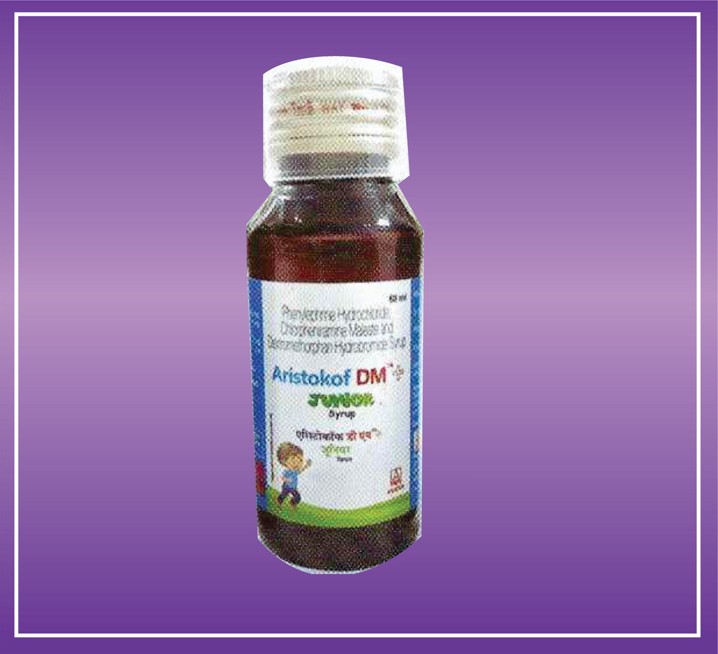 Aristokof DM+ Junior Syrup (60ml) Phenylephrine Hydrochloride 2.5mg + Chlorpheniramine Maleate 1mg + Dextromethorphan Hydrobromide 5mg by Aristo