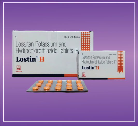 Lostin H Tab (10x2x15) Losartan 50mg + Hydrochlorothiazide 12.5mg by Aristo