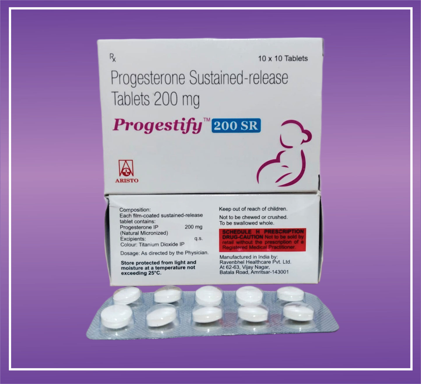 Progestify 200 SR Tab (10x10) Progesterone 200mg Tab by Aristo