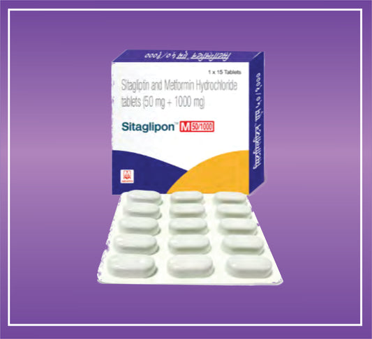 Sitaglipon M 1000 Tab (10x1x15) Sitagliptin 50 mg, Metformin 1000 mg Tab by Aristo