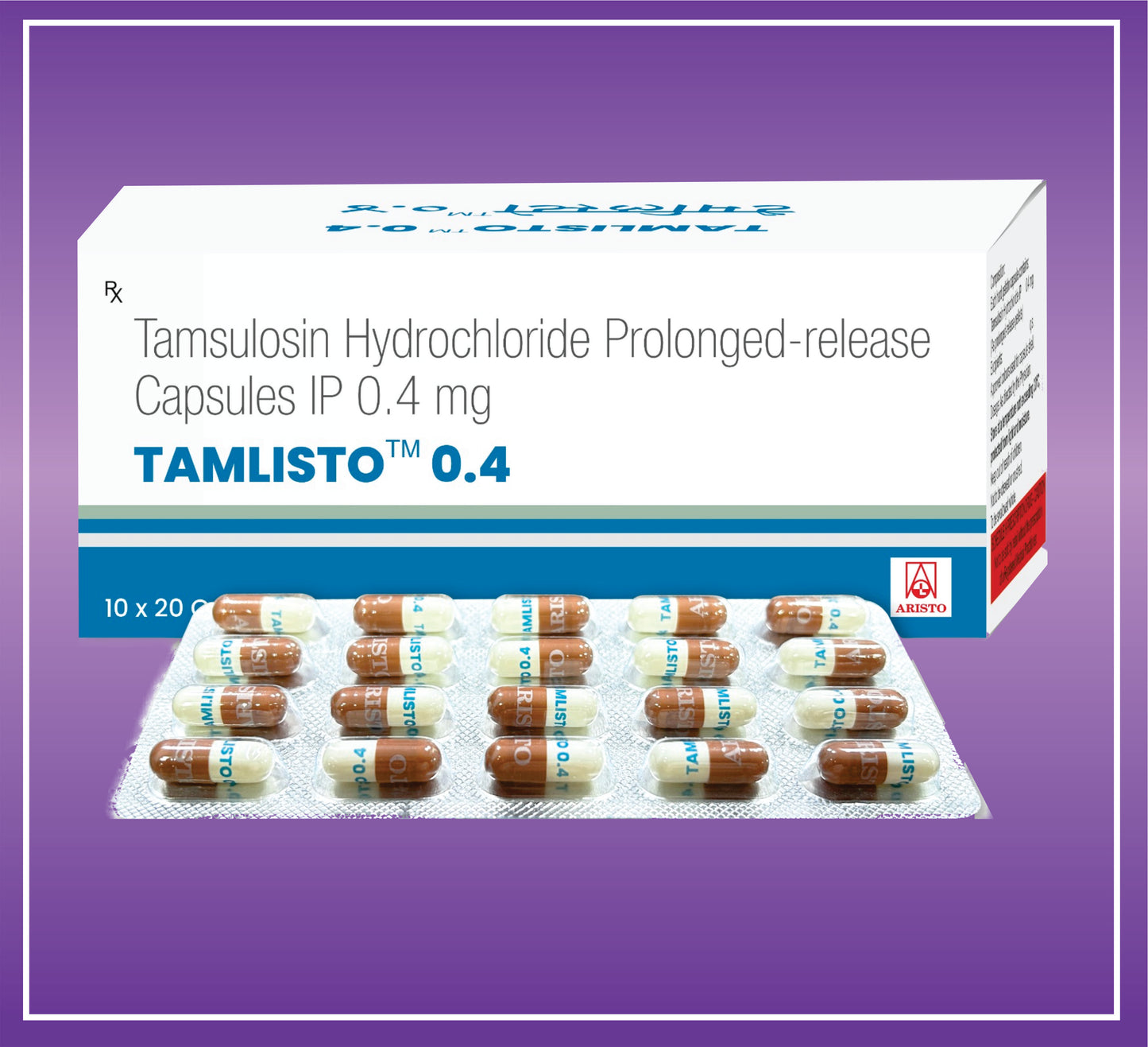 Tamlisto 0.4 Cap (10x20) Tamsulosin Hydrochloride Prolonged Release 0.4 mg by Aristo