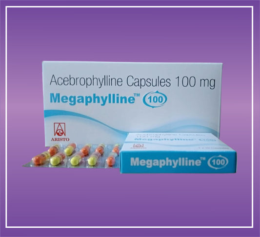 Megaphylline 100mg Cap  (10x1x10) Acebrophylline 100 mg Cap by Aristo