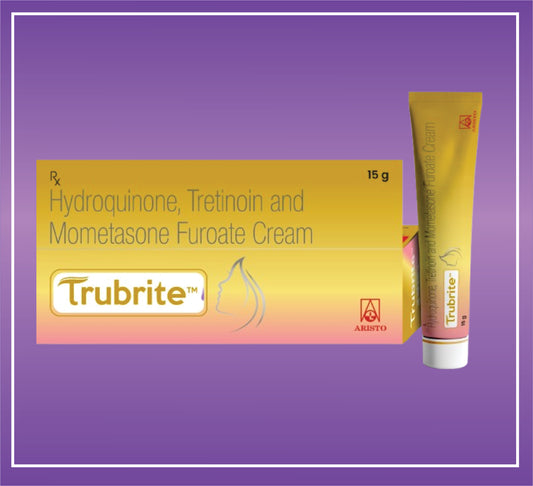 Trubite Cream (15g) Hydroquinone 2.0% w/w + Tretinoin 0.025% w/w + Mometasone Furoate 0.1% w/w by Aristo