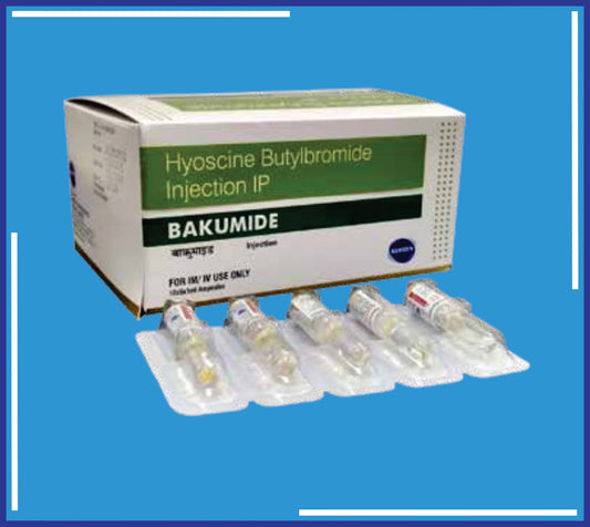 Bakumide 2Ml Injection ( Hyoscine Butybromide Injetion Ip 20Mg ) pack 10x5x1ml by Kemsyn