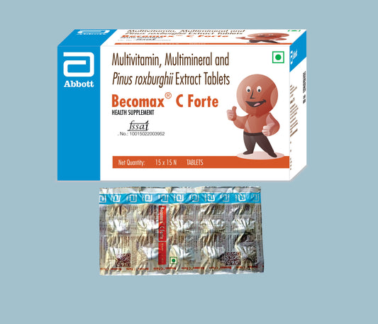 BECOMAX C FORTE TABLETS 15 Tabs ( Multivitamin, Multimineral and Pinus Roxburghii Extract ) by Abbott