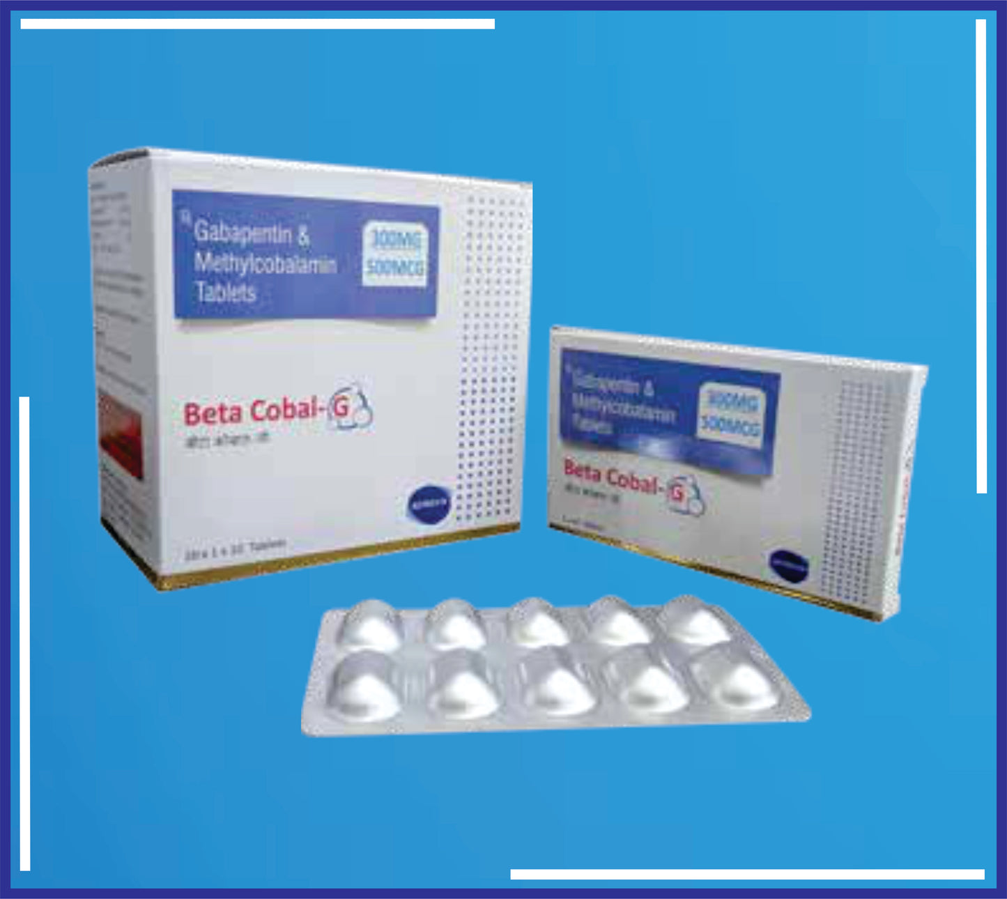 Beta Cobal-G Tab ( Gabapentin Ip 300Mg + Methylcobalamin 500Mcg ) pack 10x1x10 by Kemsyn