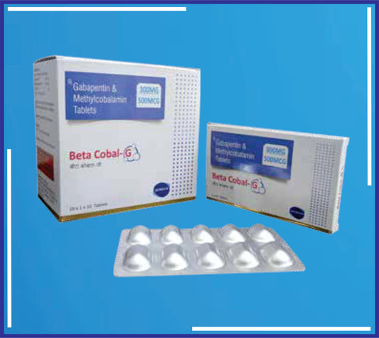 Beta Cobal-G Tab ( Gabapentin Ip 300Mg + Methylcobalamin 500Mcg ) pack 10x1x10 by Kemsyn