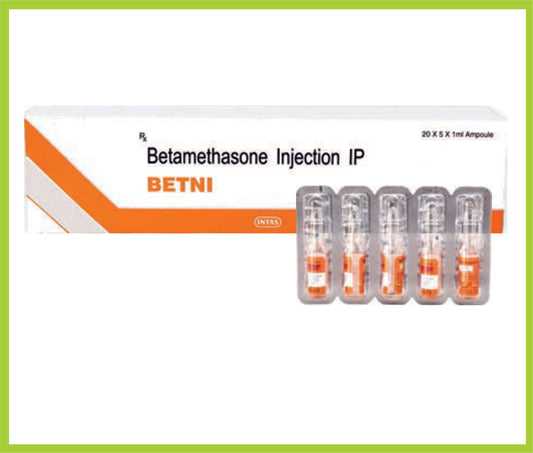 BETNI INJ. 1ML ( Betamethasone Sod. Phosphate 4mg/ml ) by Intas