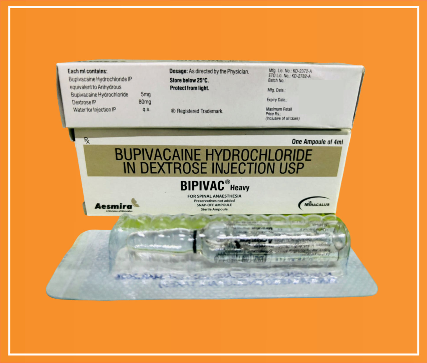 Bipivac Heavy  ( Bupivacaine 5 Mg + Anhydrous Dextrose 80 Mg ) by Naprod