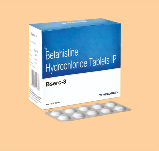 BSERC 8 TAB (10x1x10) Each Uncoated tablet contains: Betahistine IP 8 mg by Theon