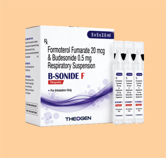 B-SONIDE F (5X5X2ML) FORMOTEROL FUMARATE 20MCG+ BUDESONIDE 0.5 MG RESIPIRATORY SUSP by Theon