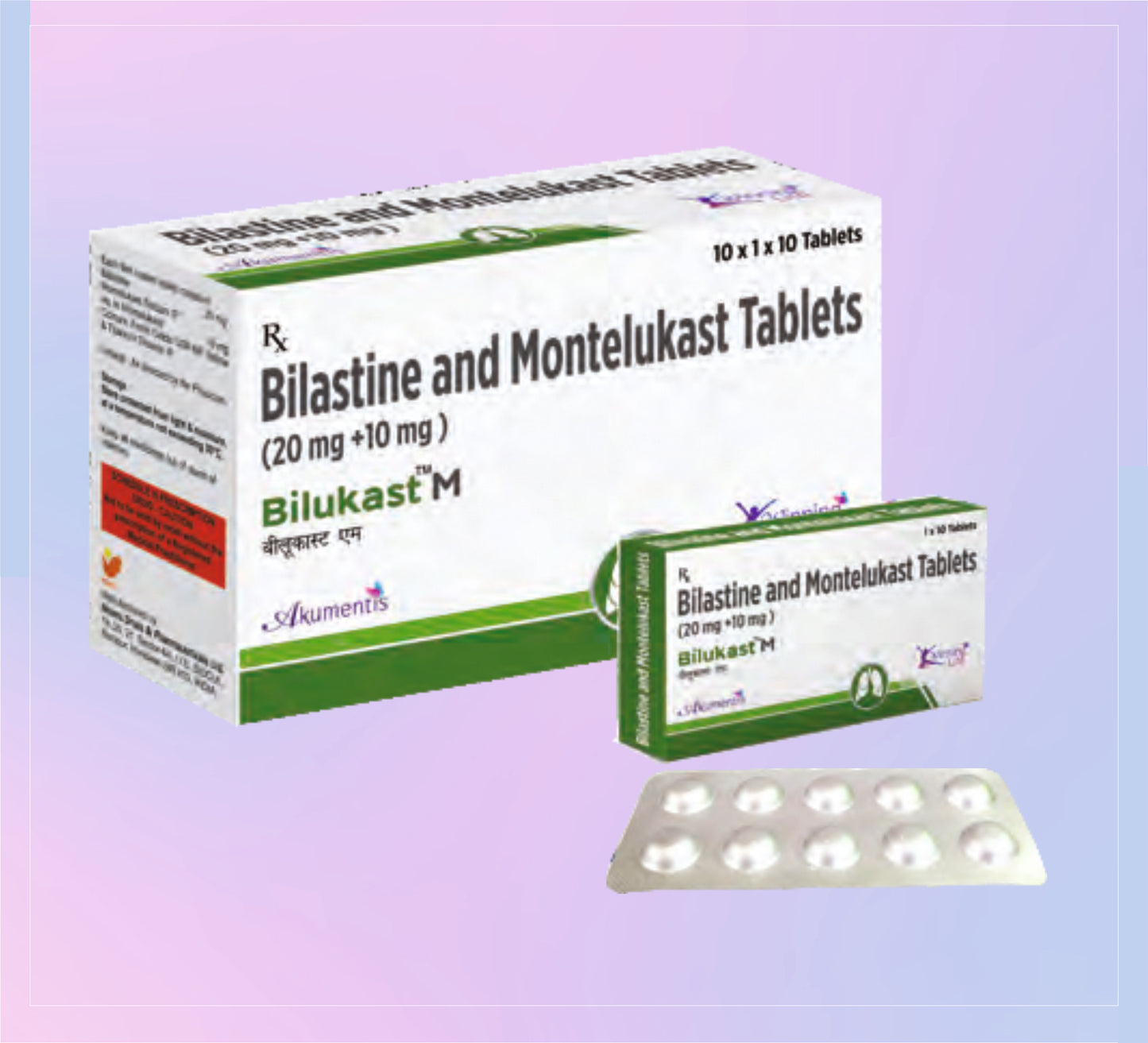 Bilukast-M Tablet (Alu) 10x1x10 Montelukast 10 Mg + Bilastine 20 Mg   by Akumentis