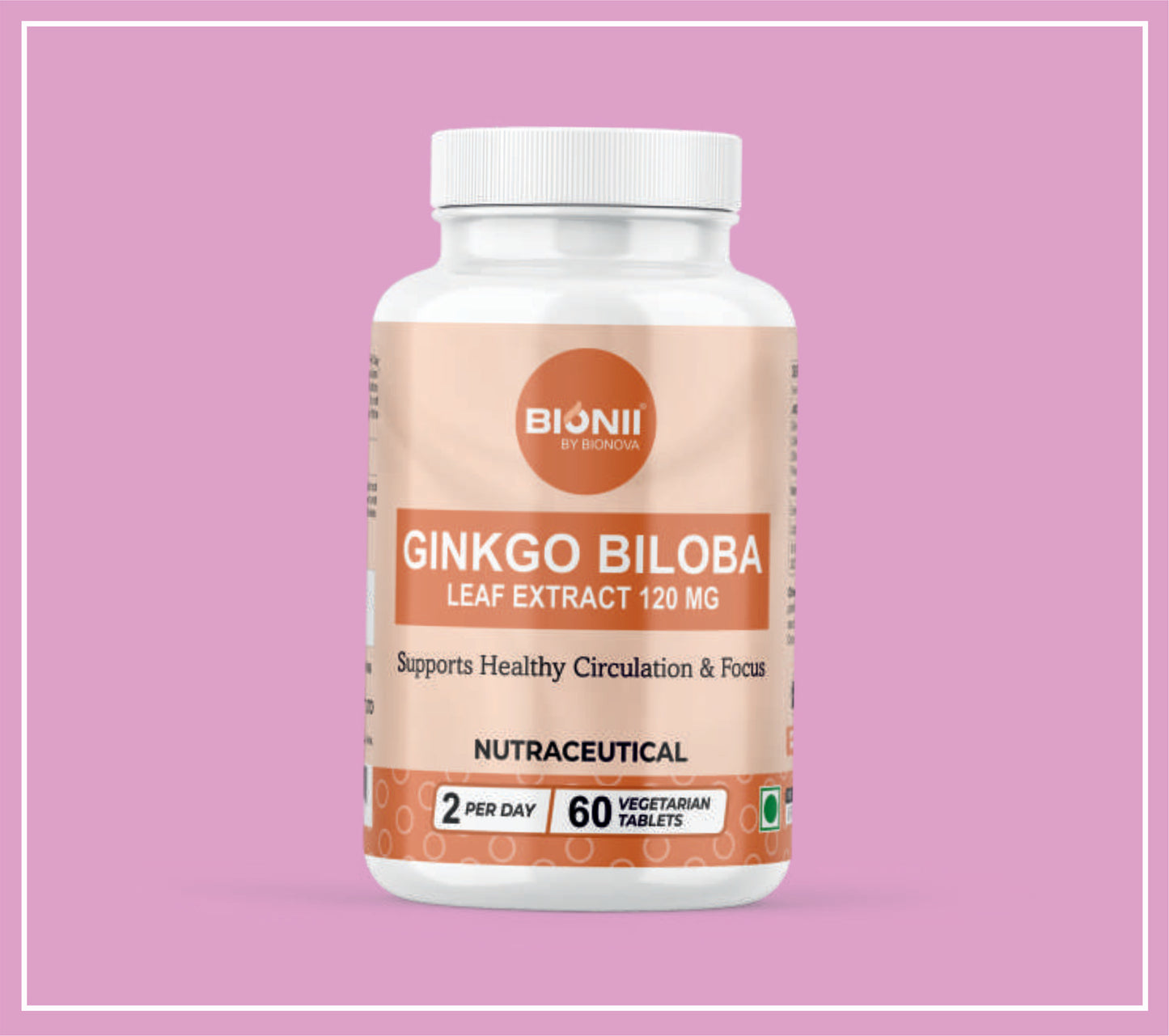 GINKGO BILOBA TABS 60's (Ginkgo Biloba Extract-60 mg) by Bionova