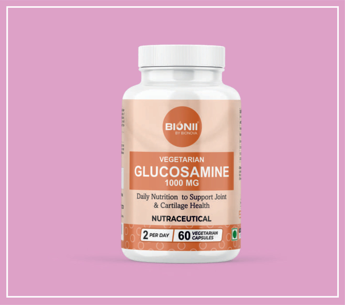 GLUCOSAMINE CAPS 60's (Vegetarian Glucosamine HCL-1000 mg) by Bionova