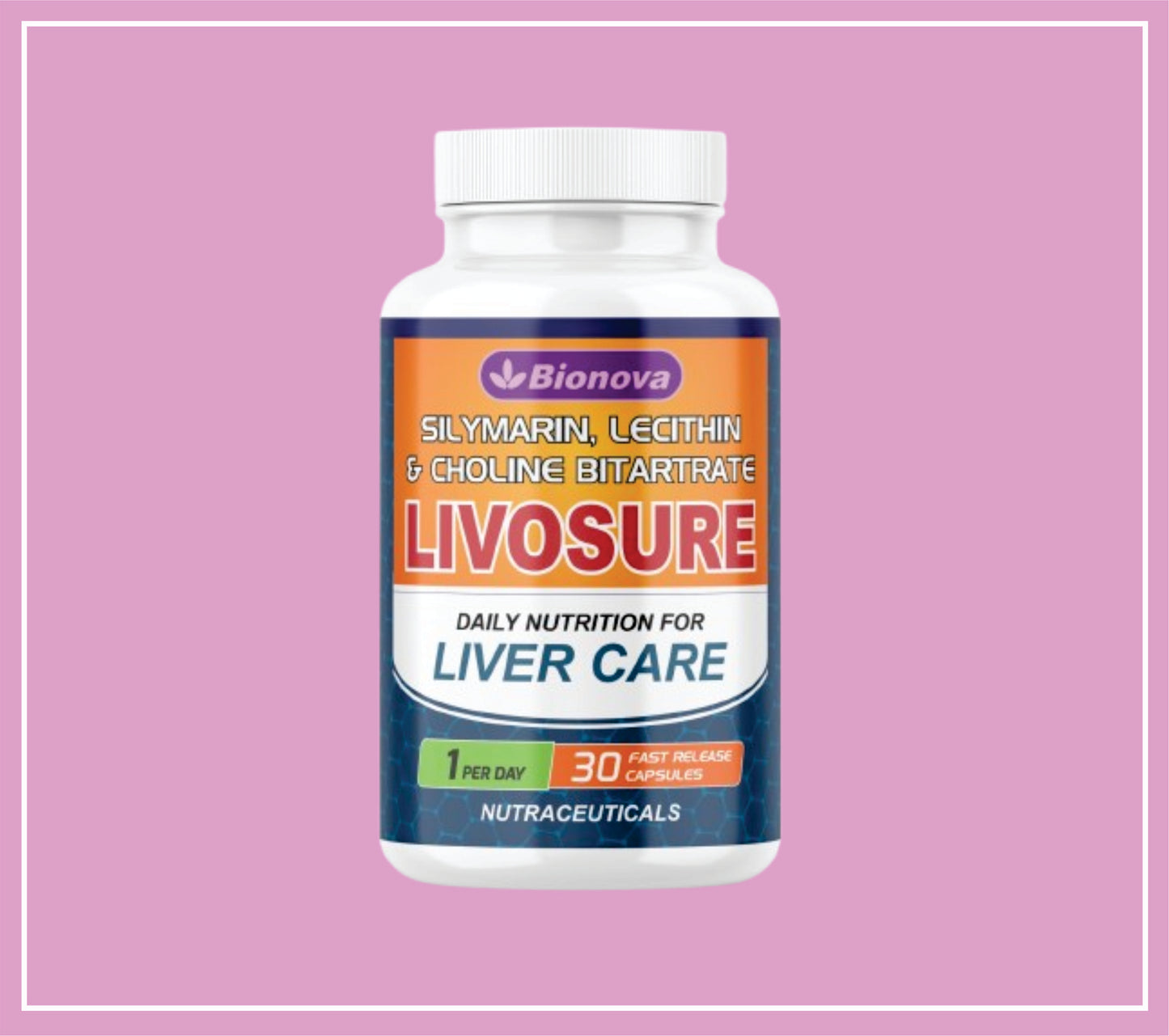 LIVOSURE CAPS 30's (Silymarin-140mg, Lecithin-225mg & Choline Bitartrate- 50mg) by Bionova