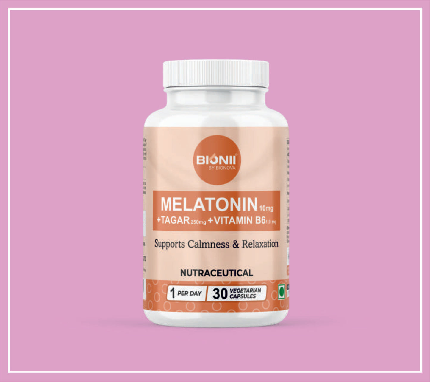 MELATONIN  MG + TAGAR 250 MG + VITAMIN B6 1.9 MG CAPS 30's (Melatonin 10mg, Tagar 250mg, Vitamin B6 2mg) by Bionova