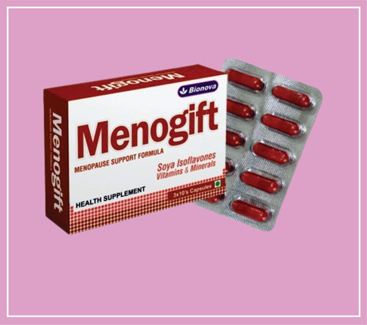 MENOGIFT CAPS 3X10's (Soy Isofiavones-100mg, Vitamin E-50mg, Calcium-100mg, Vitamin D3-1000 I.U., Boron-150mcg, Selenium-25mcg) by Bionova