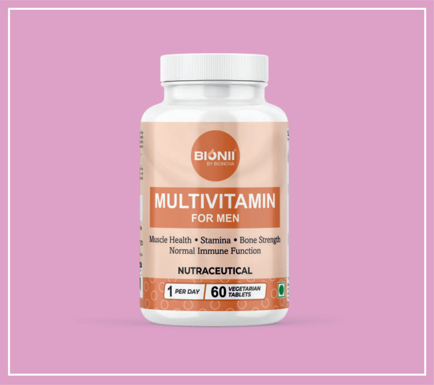 MULTIVITAMIN-MEN TABS 60's (Natural extracts of ginseng, green tea and gingko biloba) by Bionova
