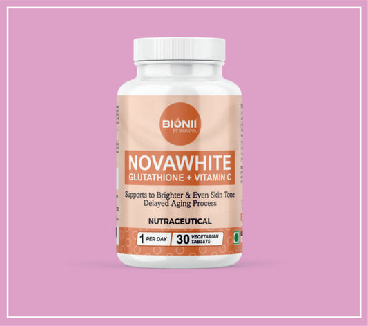 NOVAWHITE TABS 30's (L-Glutathine (Reduced)-500 mg, Vitamin C-500 mg) by Bionova