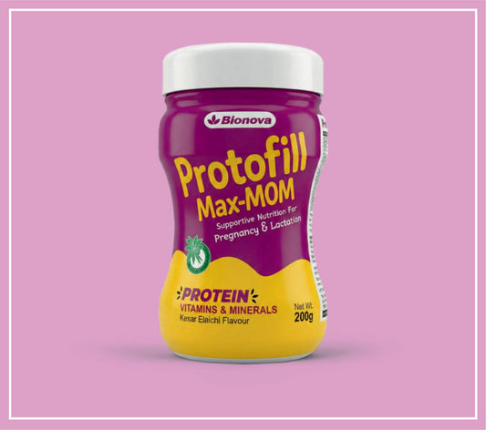 PROTOFILL MAX MOM (KESAR VANILA) 200 g (Protein, Vitamins & Minerals with DHA & Shatavari) by Bionova