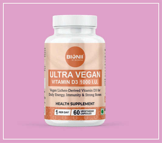 ULTRA VEGAN D3 CAPS 60's (Vitamin D3-25 mcg (1000 I.U.) (Lichen Derived)) by Bionova