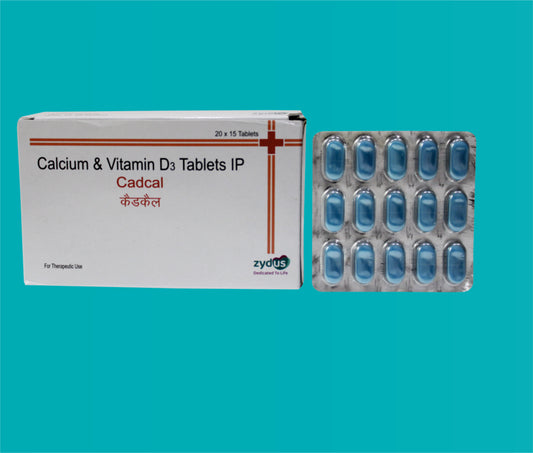 CADCAL TAB 20X15 ( Elemental Calcium 500 mg & Vitamin D3 250 IU ) by Zydus